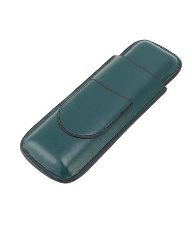 2 Finger Cigar Travel Case Handmade 2 Finger Cigar Holder Durable Portable Waterproof for Business for Party (Green) Green yellow