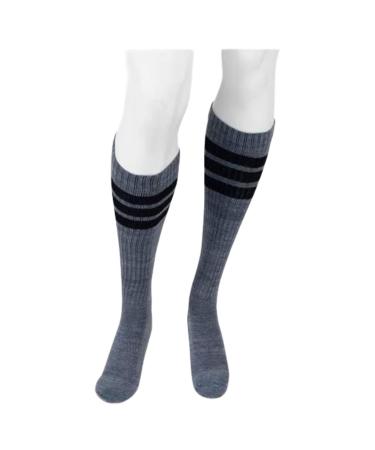 Juzo Power Comfort Knee High Compression Sock 15-20 mmHg Circulation Therapy for Men & Women Comfortable Moisture Control Therapeutic Relief Easy to Wear Retro Heather Gray Large
