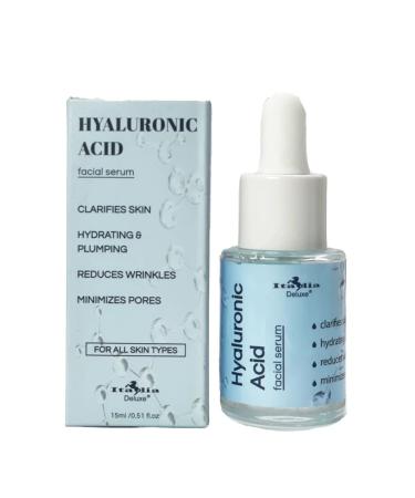 Hyaluronic Acid Facial Serum. Clarifies Skin. Reduces Wrinkles
