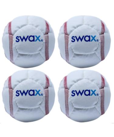 Swax Training Baseball 4 (Four) Ball Swaxbaseball Value Pack, White/Red