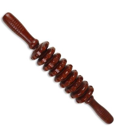 Appoo Wooden Massageroller Stick - 9-Roll Anti-Slip Multi-Purpose Massage Tool for Neck Shoulders Abs Arms Thighs & Legs - Perfect for Lymphatic Massage - Buy Online on GoSupps.com