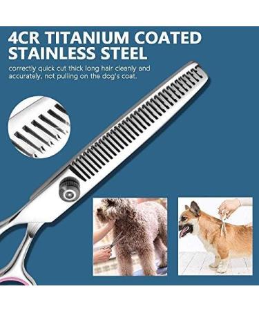 Zwini Pet Grooming Scissors Set 5 in 1 Stainless Steel Pet Trimmer Kit Pet Grooming Scissors Set Hair Care for Dog Cat With 7.5-inch Cutting Scissors Thinning Shear Curved Scissors Grooming Comb - Buy Online on GoSupps.com