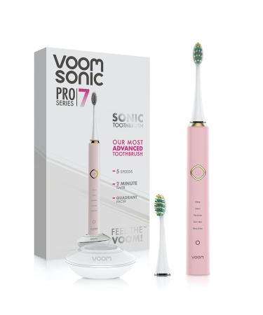 Voom Sonic Pro 7 Rechargeable Electronic Toothbrush | Advanced Oral Care Technology | 2-Minute Timer | 5 Speeds | Magnetic Levitation | 100% Waterproof (Pink) - Buy Online on GoSupps.com