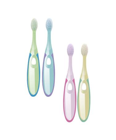 SECFOU Cleaning Tool 4pcs Baby Training Handheld Infant Assorted Cleaning Teeth Oral Soft Brush Toothbrushes Color Tool Children Kids Childrens Plastic for Care Dental Toddler Toothbrush Kids Tools