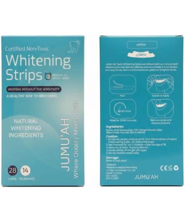 Jumu ah Teeth Whitening Strips - 14 Treatments - 28 Strips - Peroxide Free - Certified Non-Toxic Teeth Whitening | Whitens Without Sensitivity - Buy Online on GoSupps.com