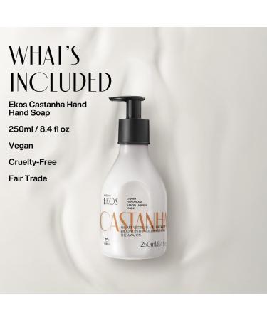 Natura -Brazil Nut (Castanha) Renourishing Liquid Hand Soap - Anti-Dryness - Coconut Derived Cleanser - Vegan Skin Care - Brazilian Beauty Secrets - Self Care & Body Care - 8.4 fl oz (250ml) - Buy Online on GoSupps.com