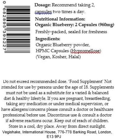 Organic Blueberry Berry Berries HPMC Capsules EGCG Epigallocatechin Gallates Vitamin B6 Vitamin C Vegan Halal Kosher (30 Capsules) - Buy Online on GoSupps.com