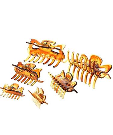 Hair clips (brown) section clips gripping clips wave riders for long hair 3-piece mix set