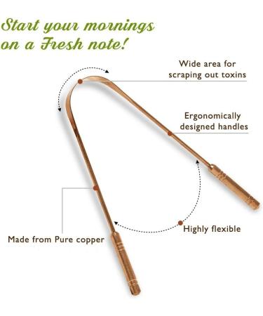 Sarveda Ayurvedic Copper Tongue Cleaner - Oral Health Tongue Scraper for Adults & Kids (1 Pack) - Buy Online on GoSupps.com