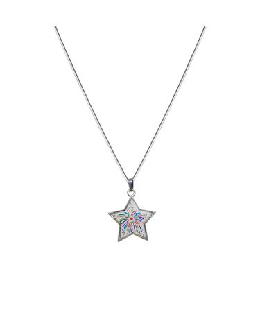Oralgos adjustable chain length necklace with colorful star trailer stylish collarbone chain accessory for parties and appointments metal