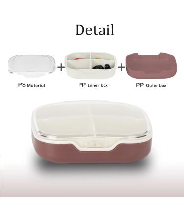 Portable Small Pill Box - Travel 4 Compartment Daily Organizer for Medicines Vitamins & Fish Oil (Purple - Buy Online on GoSupps.com