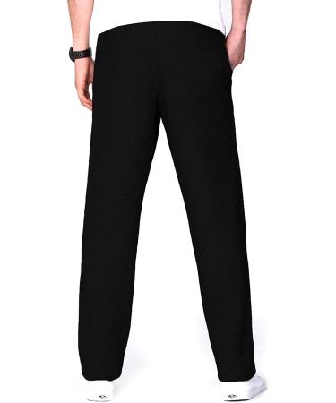 Men's Tall Yoga Sweatpants Open Bottom Joggers with Pockets - Long Inseam 34/36/38/40 - X-Large Black - Buy Online on GoSupps.com