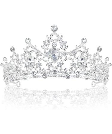 TOCESS Silver Crown for Women Crystal Tiara for Girls Rhinestone Queen Princess Crown for Bridal Wedding Prom Costume Party Quinceanera Hair Accessories  Ideal Gift for Women (Silver) - Buy Online on GoSupps.com