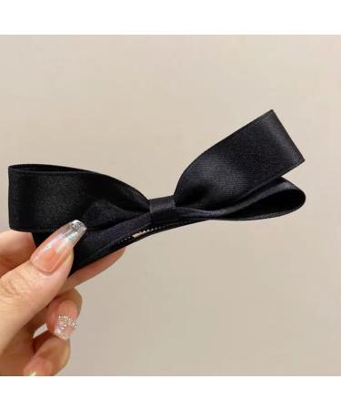 hgnxa Ribbon w Hair Clips for Women Girl Teens Kid Tassels Ribbon wknot Hair Clips with Long Tail Women Hair Accessories Black bow ribbon - Buy Online on GoSupps.com