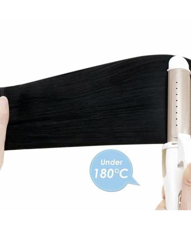 LAAVOO 18 Jet Black Clip-In Human Hair Extensions - 120g Double Weft Remy Hair - Buy Online on GoSupps.com