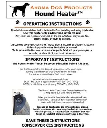 Akoma Hound Heater 300w Outdoor Pet Furnace - Anti-Chew Cord - For Most Dog Houses - Buy Online on GoSupps.com
