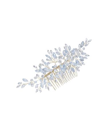 Ipetboom Silver Barrettes Hair Accessories Hair Barrettes for Women Silver Hair Clip Silver Headpiece Hair Side Comb Hair Comb Crystal Bridal Hair Combs Hairpin Bride Wedding