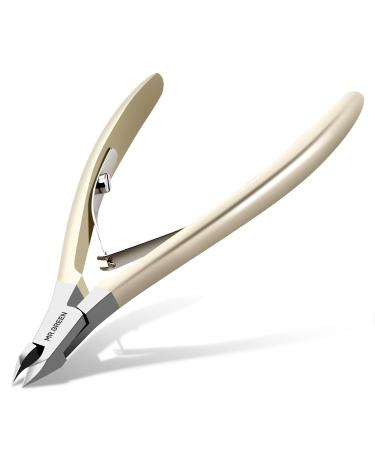 MR.GREEN Stainless Steel Cuticle Scissors Nail Care Tools Sharp Cuticle Trimmer for Women Men & Elderly Manicure & Pedicure Tool (Nickel Pearl) Multi 1