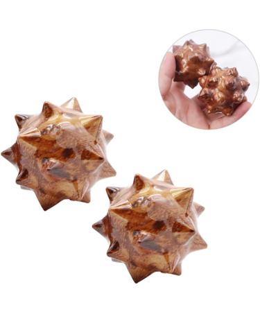 Frcolor Massage Ball - Lacrosse Acupressure & Trigger Point Roller for Deep Tissue Relief | Yoga & Muscle Massage Device (5x5cm Brown) - Buy Online on GoSupps.com