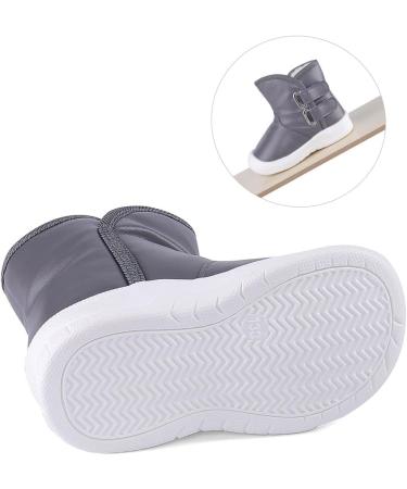 LACOFIA Toddler Winter Snow Boots | Anti-Slip Rubber Sole, Waterproof & Warm | 4 UK Child | Gray - Buy Online on GoSupps.com