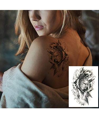 Dragon Fish Theme Full Sleeve Temporary Tattoos - 12-Sheet Set for Men & Women - Buy Online on GoSupps.com