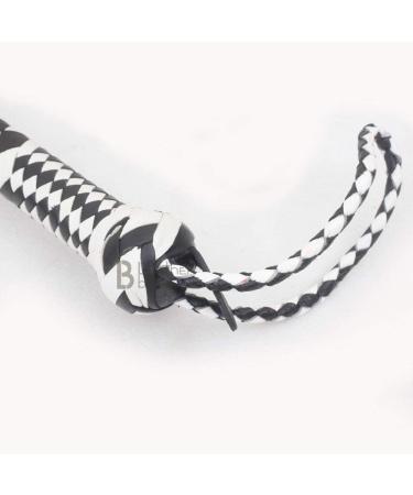 Genuine Cow Hide Leather Bullwhip 10ft 12 Plait - Black & White - Buy Online on GoSupps.com