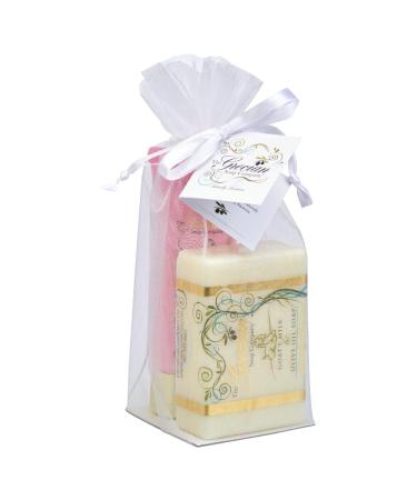 Grecian Soap & Lotion Tube Gift Set Plumeria Scent- Luxurious Goat's Milk Soap Bar & Lotion Set Ideal Mother's Day Gift Unique Women's Gift Set- Natural Beauty Products
