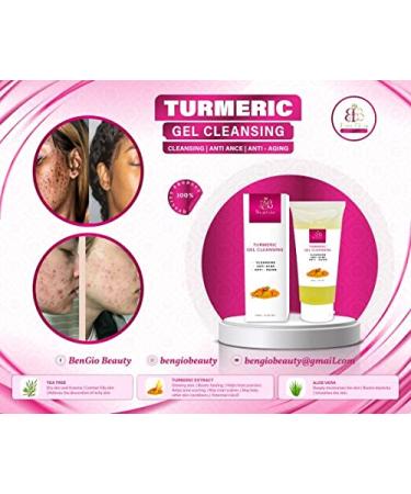 BenGio Beauty Turmeric Gel Cleanser - Gently Cleanses Skin Reduces Acne with Tea Tree Oil | International Shipping - Buy Online on GoSupps.com