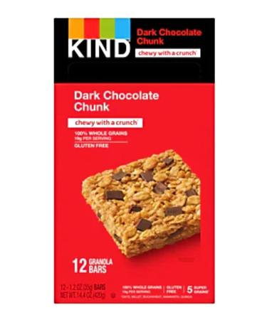 KIND Healthy Grains Bars, Dark Chocolate Chunk, Gluten Free, Value Pack, 1.2 oz bars (Pack of 15)