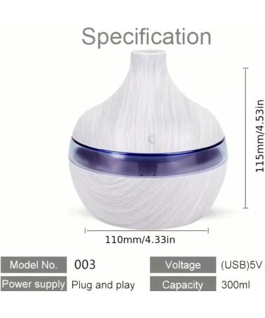 Mini USB Air Humidifier | Portable LED Light 130ml Mist Spray | Wood Grain Aroma Diffuser | Small Appliance for Bedroom Accessories - Buy Online on GoSupps.com