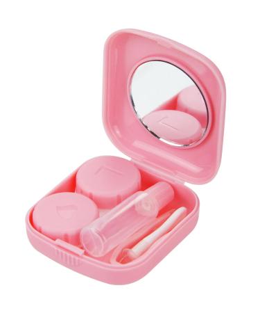 Travel-Friendly Pink Contact Lens Case with Mirror | Protective Cover & Hygienic Container for Contact Lenses - Buy Online on GoSupps.com