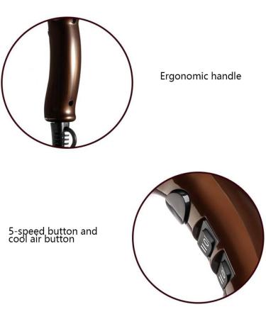 2300W Power Ionic Hair Dryer Professional Salon Dry Hair Hairdryer with Concentrator 2-Speed and 3 Temperature Settings Cool Shot Function AC Motor Powerful Quick Drying Hanging Loop Brown Small Gift - Buy Online on GoSupps.com