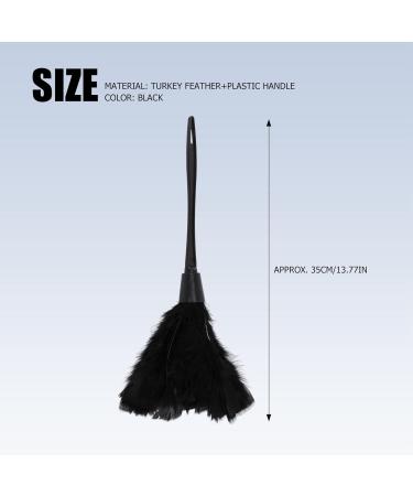 Hoadoek 1pc Fashion Turkey Duster with Black Plastic Handle Cleaning Tool(Black) 35cm - Buy Online on GoSupps.com