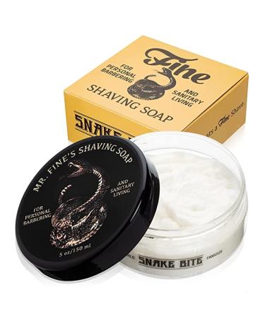 Mr. Fine 21C Mens Shaving Soap, Builds Thick & Easy Lather, Protects From Razor Burn & Irritation, No Artificial Colors, Made In Italy, 5oz. (150ml), Snake Bite