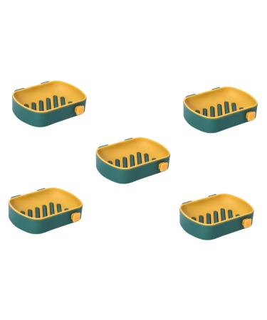 Ciieeo 5pcs Suction Cup Soap Dish Sink Sponge Holder Soapdish Suction Cup Holder Soapbox Wall- Mounted Soap Dish Wall Double- Layer Soap Dish Shower Soap Holder No Punching Plastic Shelf