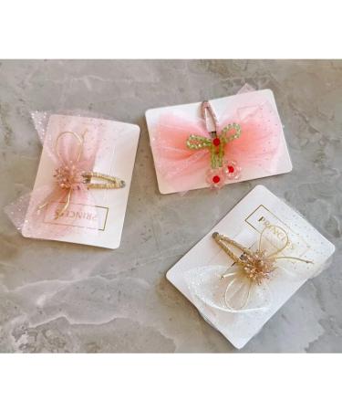 FEIFEI'S BOW 5 Princess Handmade Chiffon Heart Bow Hair Clips - Ivory (Set of 2) | Girls Baby Kids Toddlers Ribbon Barrettes - Buy Online on GoSupps.com