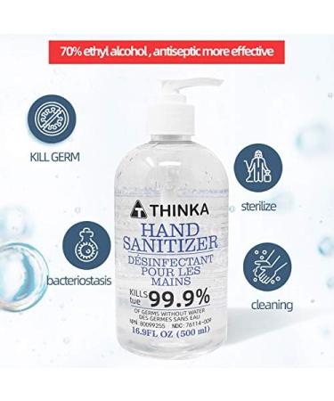  12 bottles THINKA HAND SANITIZER 70% Ethyl Alcohol (500ml) - USP Grade - ASTM E2315 Lab Test Approved - Buy Online on GoSupps.com
