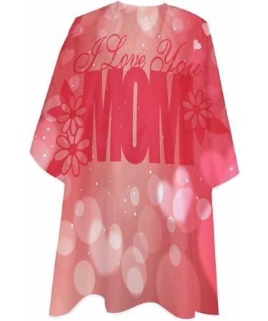 Happy Mother's Day Barber Cape - Adjustable Red Love Heart Hair Cutting Cape for All Ages | 55x63 Inch Hairdressing Gown Accessories - Buy Online on GoSupps.com