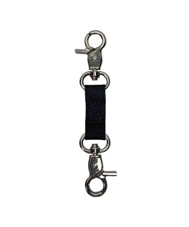 Double Ended Collar Clips for Small Dog Puppy Backup Collar Collar Backup Clasp Leash Connector for Dog Harness to Collar Safety Clip 4.7'' Black