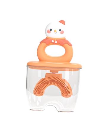 Healeeved 1 set U-shaped toothbrush for children Children's toothbrush U-shaped children's toothbrush children toothbrush made of silicone infant silicone dustproof silicone brushes pebble smallkind 11x7cm orange