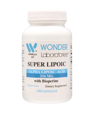 Wonder Labs Alpha Lipoic Acid w/bioperine Grape Seed Extract Supports Metabolic Functions and Antioxidant Functions 120 Capsules