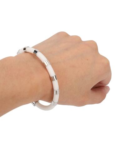 KENANLAN Anti-static Wristband Silicone 8 Loops Eliminate Body Static Charge When Running In Winter (White)