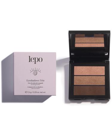 LEPO LEPO | Eyeshadow Trio No. 01 Golden Brown Compact Eyeshadow Trio with Cornstarch for a Radiant and Natural Look