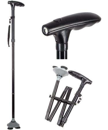 SilteD Adjustable Foldable Walking Stick Crutch Medical Senior Dog Crutches Lightweight Multifunctional Adjustable Aluminum Alloy Walker with led Light Parent's Gift - Buy Online on GoSupps.com