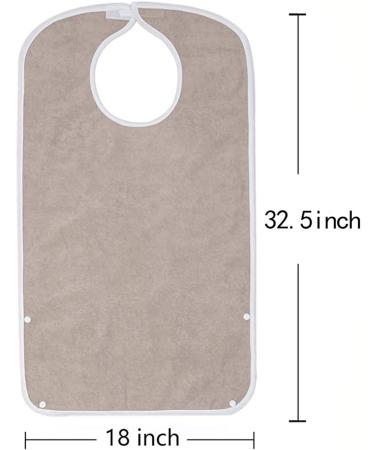 Adult Bib for Eating: Brown Clothing Protector w/ Optional Crumb Catcher (4 Pack) - Buy Online on GoSupps.com