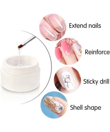 Nail Builder Gel 3 Color Set UV LED Nail Extension Gel Acrylic Gel Strengthen Hard Gel for Home and Professional Use (3-piece set) - Buy Online on GoSupps.com