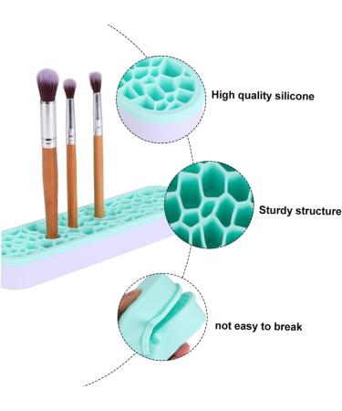 Buy Housoutil Silicone Makeup Brush Storage Box | Brush Drying Rack & Organizer | Green 28X5CM - Ideal for Air Drying & Desktop Organization - Buy Online on GoSupps.com
