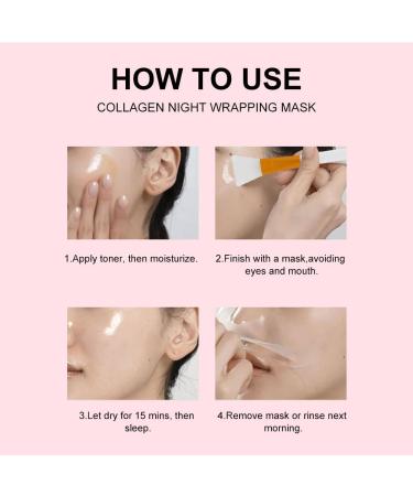 Horuili Collagen Sleeping Mask Collagen Night Wrap Mask Collagen Night Mask Peel Off Face Mask Moisturizing & Firming 75ml/Half Bottle - Buy Online on GoSupps.com