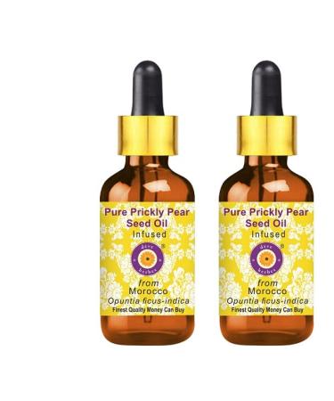 Deve Herbes Deve Herbs Pack of 2 Prickly Pear Seed Oils (Opuntia ficus-Indica) with Glass Dropper 100% Natural Therapeutic Grade Infused (Pack of 2) 100 ml