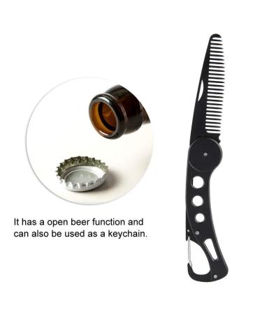 JinZeFa Stainless Steel Folding Beard Comb - Portable Anti Static Comb for Men's Mustache Styling - Buy Online on GoSupps.com